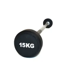 Barra recta con peso fijo engomado 15 kg