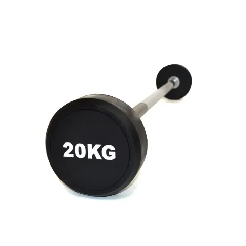 Barra recta con peso fijo engomado 20 kg