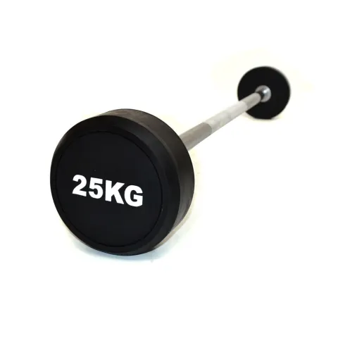 Barra recta con peso fijo engomado 25 kg