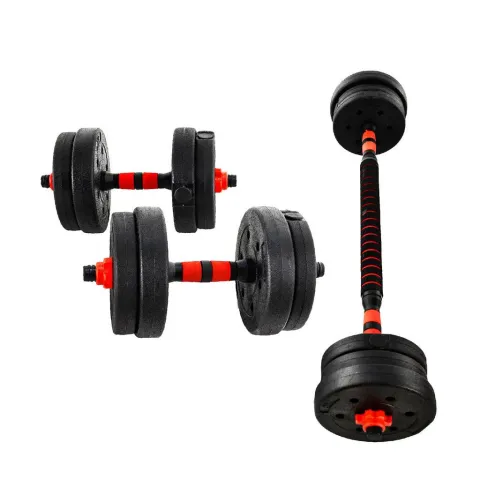 Set ajustable mancuernas + barra de 20 kg