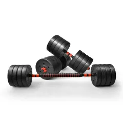 Set ajustable  mancuernas + barra de 50 kg