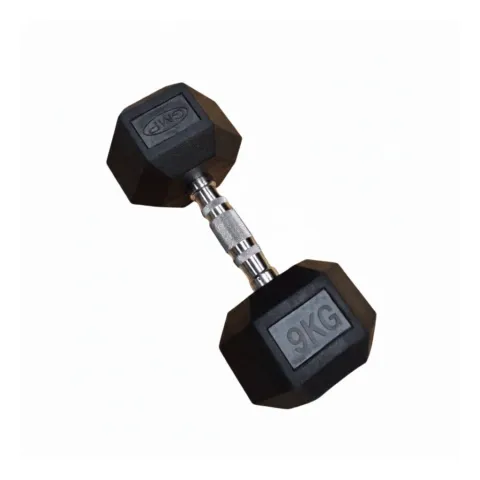 Mancuerna hexagonal engomada 9kg