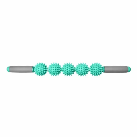Barra stick masajeadora con 5 esferas con pinches 52 cm de largo - Color Verde