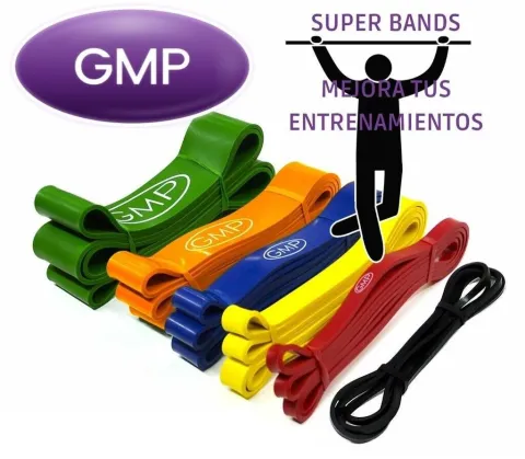 Super Bandas dominadas - SET incluye : N1 -Negra- 2000 x 6 x 4,5mm + N2 -Roja -2000 x 13 x 4,5mm + N3 -Amarilla -2000 x 21 x 4,5mm + + N4 -Azul -2000 x 32 x 4,5mm  + N5 -Naranja -2000 x 45 x 4,5mm