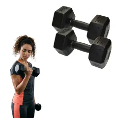 PAR Mancuerna PVC hexagonal 4kg -NEGRA
