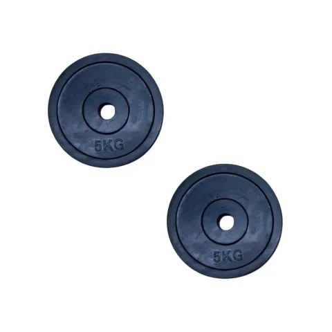 Discos Fundición Engomados 5 kg P/ Barra 30mm Pesas Gym -PAR