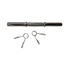 Mancuerna barra maciza cromada con topes 40cm - 30mm