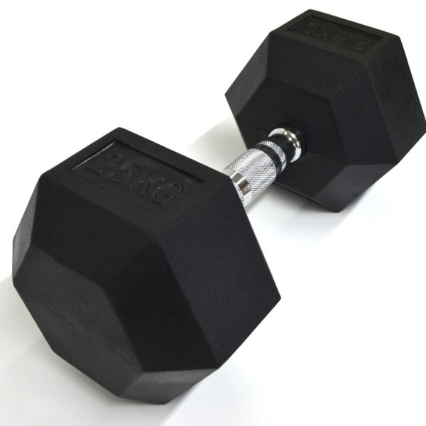 Mancuerna hexagonal engomada 25kg