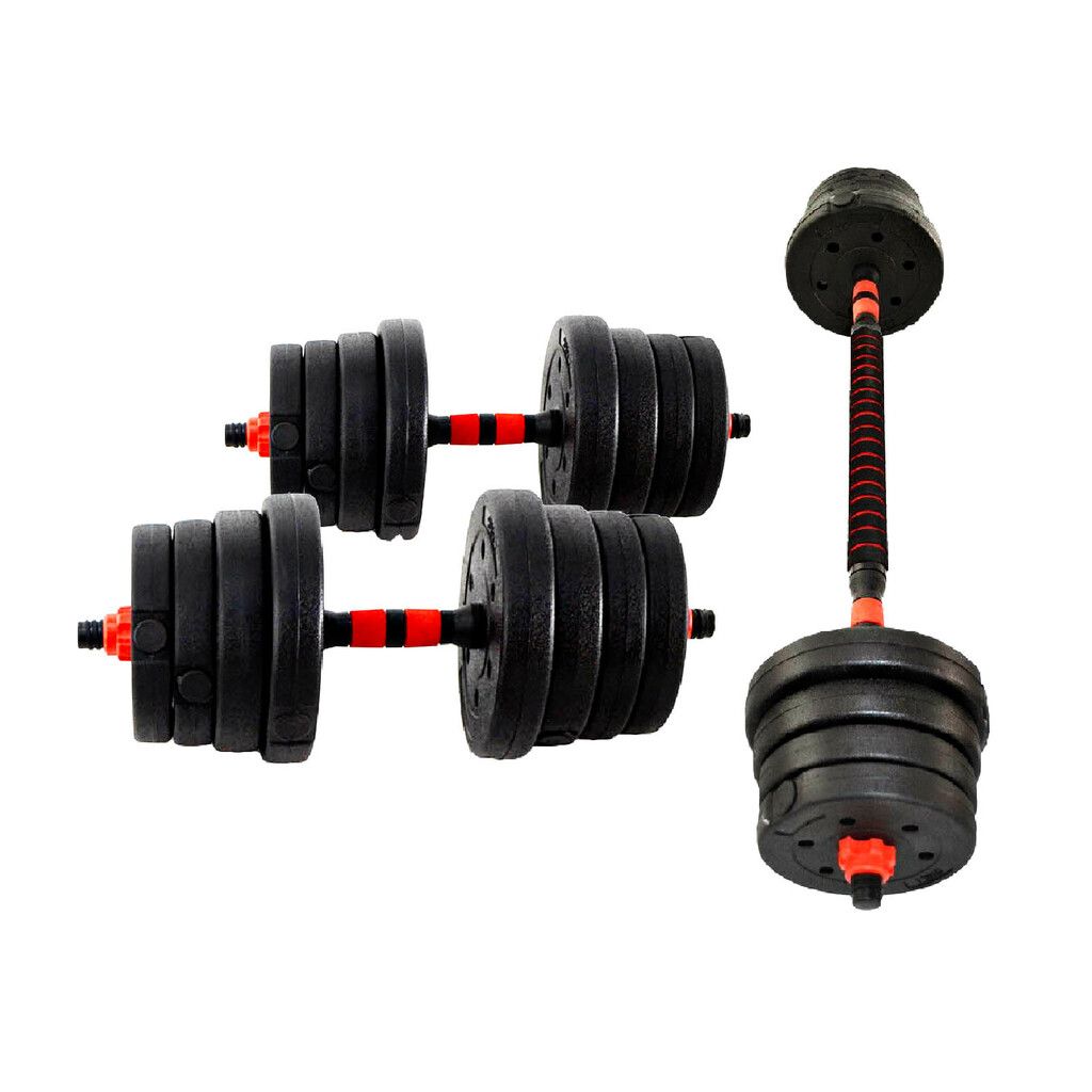 Set ajustable mancuernas + barra de 30 kg - GMP