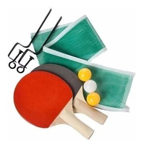 Set 2 Raquetas 2 Pelotas Y Red De Ping Pong Adaptable Orig.