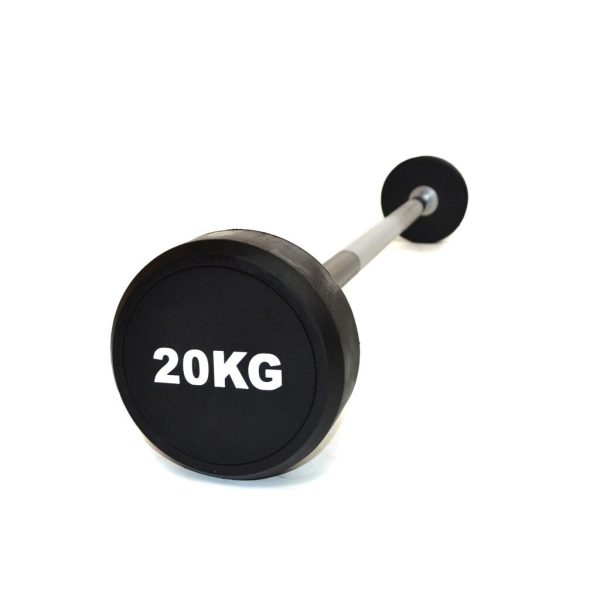 Barra recta con peso fijo engomado 20 kg