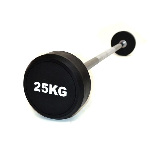 Barra recta con peso fijo engomado 25 kg