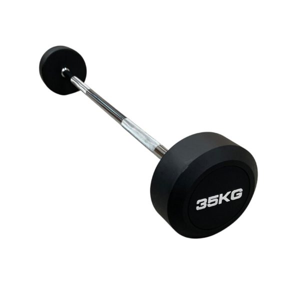 Barra recta con peso fijo engomado 35 kg
