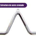 Barra en ''V''para polea cromada maciza Triceps Biceps - Imagen 4