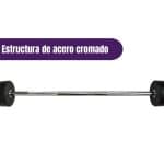 Barra recta con peso fijo engomado 20 kg - Imagen 5