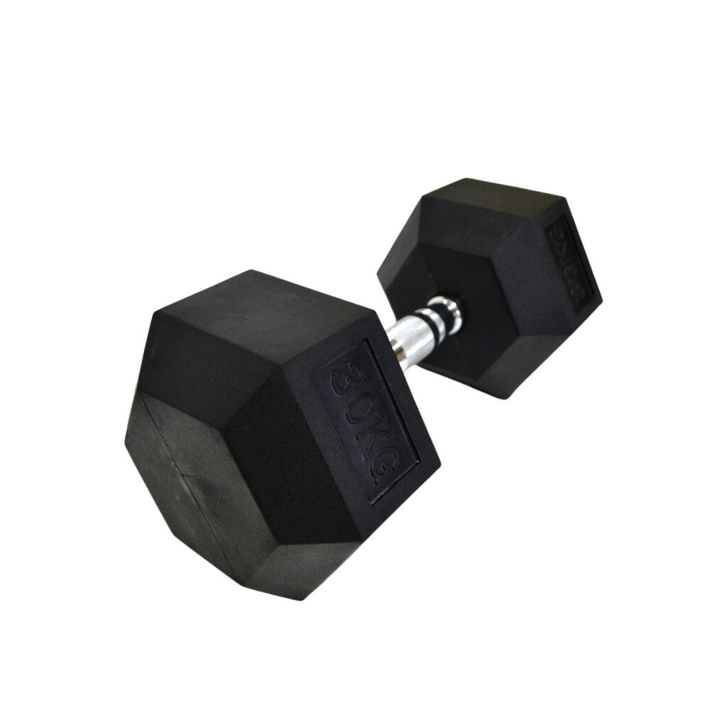 Mancuerna hexagonal engomada 30kg Mancuerna hexagonal engomada 30kg - Imagen 1