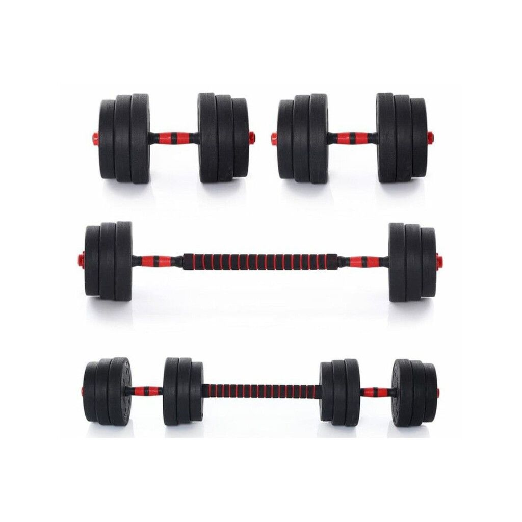 Set ajustable mancuernas + barra de 25 kg Set ajustable mancuernas + barra de 25 kg - Imagen 1