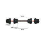 Set ajustable  mancuernas + barra de 30 kg - Imagen 3