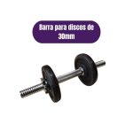 PAR Mancuerna barra maciza cromada con rosca 35cm - Imagen 4