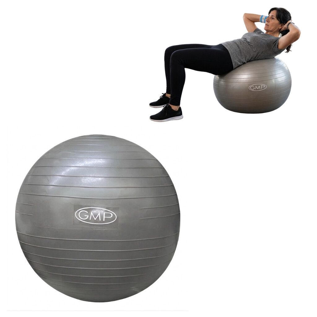 Pelota 45cm - 700gr - Gris con logo Pelota de esferodinamia GMP 45 cm gris - Imagen 1