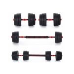 Set ajustable Barra recta + barra ez + Mancuernas  20kg - Imagen 2