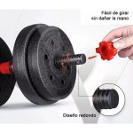 Set ajustable Barra recta + barra ez + Mancuernas  20kg - Imagen 5