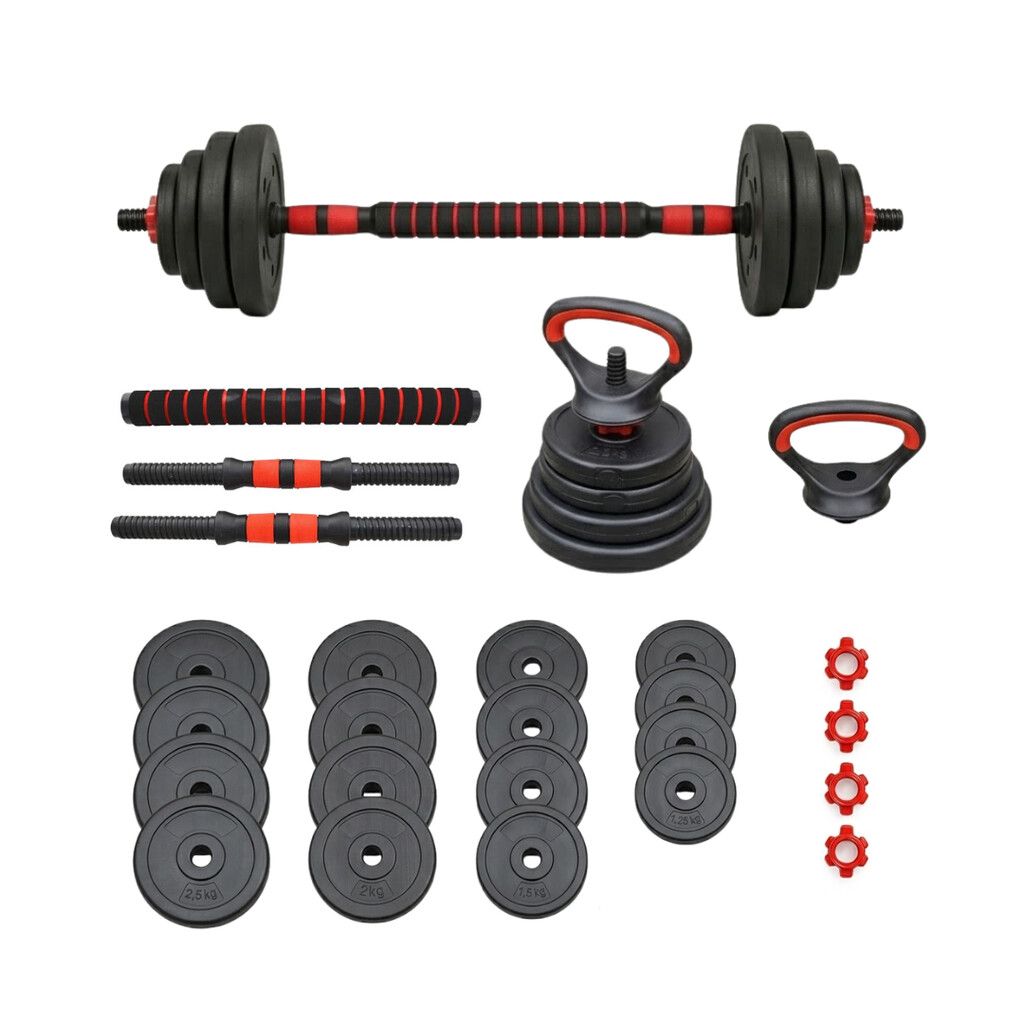 Set ajustable Barra + Mancuernas + Pesa Rusa 30kg Set ajustable Barra + Mancuernas + Pesa Rusa 30kg - Imagen 1
