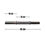 Mancuerna barra maciza cromada con topes 35cm - Imagen 3