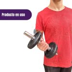 Mancuerna barra maciza cromada con topes 35cm - Imagen 6