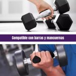 Puños de goma para entrenamiento sin dedos, guantes ergonómicos protectores de manos de goma para levantamiento de pesas - Imagen 3