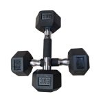 PAR de Mancuernas hexagonales engomadas 3kg con agarre engomado - Imagen 8
