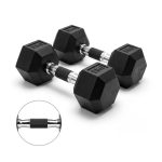 PAR de Mancuernas hexagonales engomadas 5kg con agarre engomado